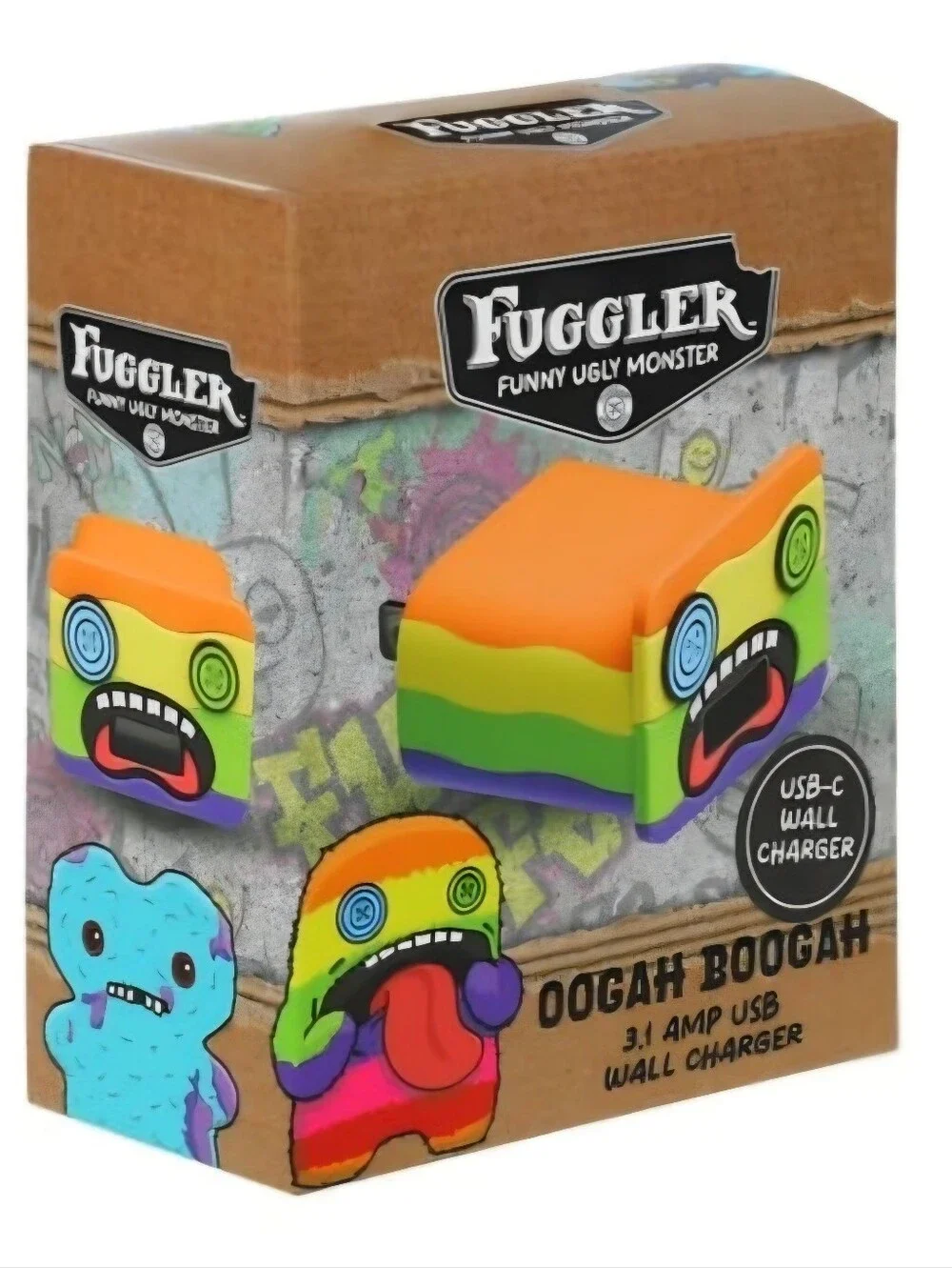 Fuggler USB Wall Charger OOGAH BOOGAH Funny Ugly Monster USB-C 3.1 Amp Block NIB